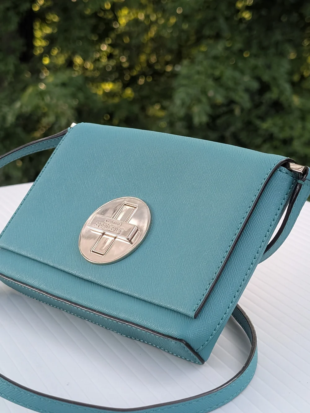 kate spade Teal Crossbody Bag with Turn-Lock Accent